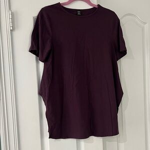 Maternity split side Classic Crewneck Women’s Top - Plum